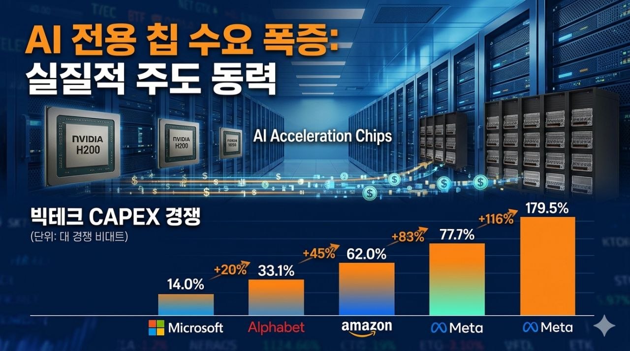 AI 반도체 수요와 빅테크 CAPEX 경쟁을 시각화한 인포그래픽 이미지