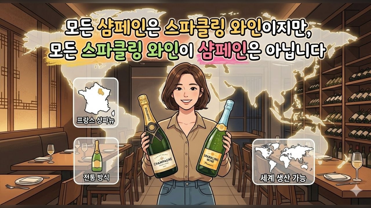 샴페인 스파클링 차이, 왜 가격이 다를까: 와인 기초 지식으로 끝내는 결정적 비교