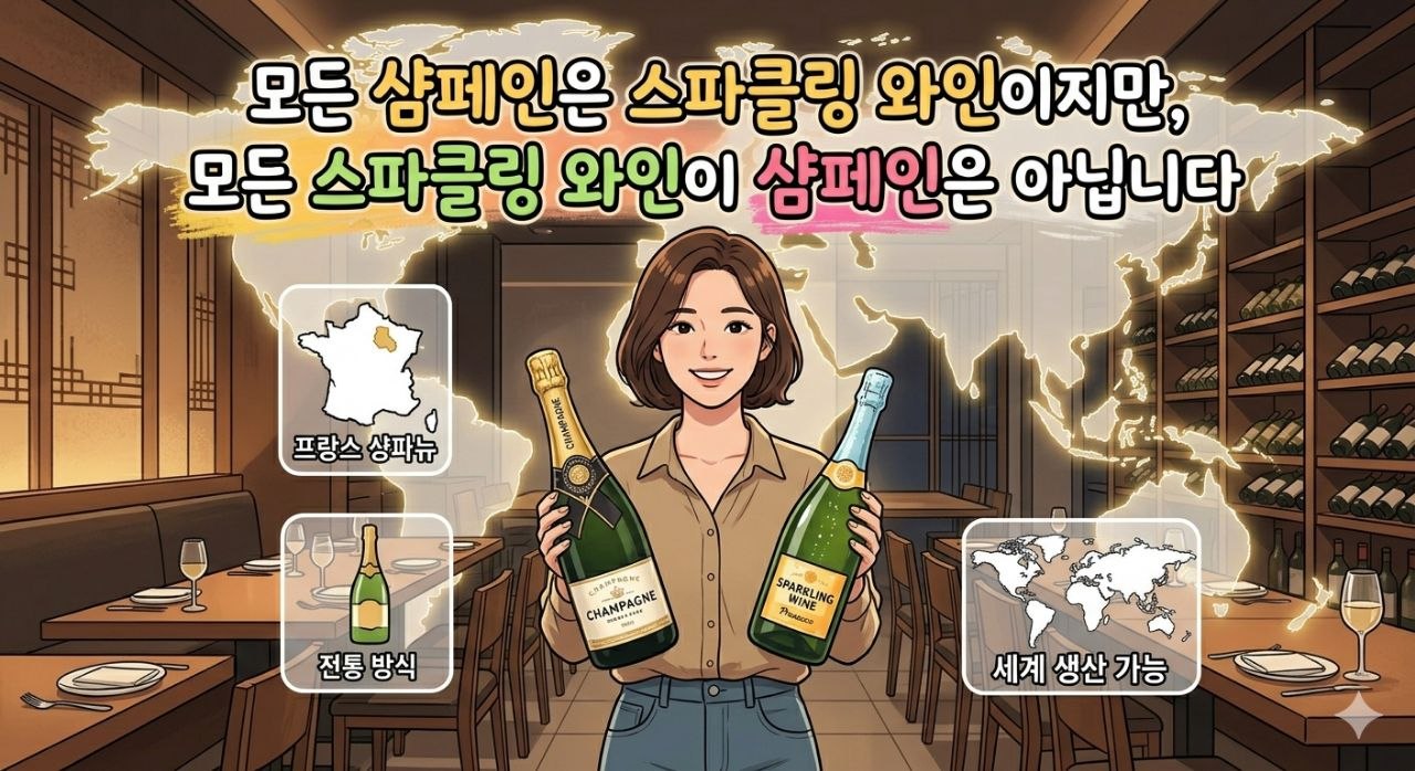 샴페인 스파클링 차이, 왜 가격이 다를까: 와인 기초 지식으로 끝내는 결정적 비교