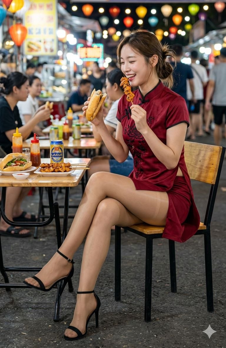 다낭 야시장과 길거리 음식 분위기를 보여주는 이미지