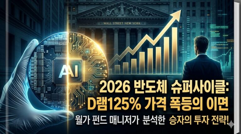 2026 반도체 슈퍼사이클과 D램 125퍼센트 가격 급등을 상징하는 대표 이미지