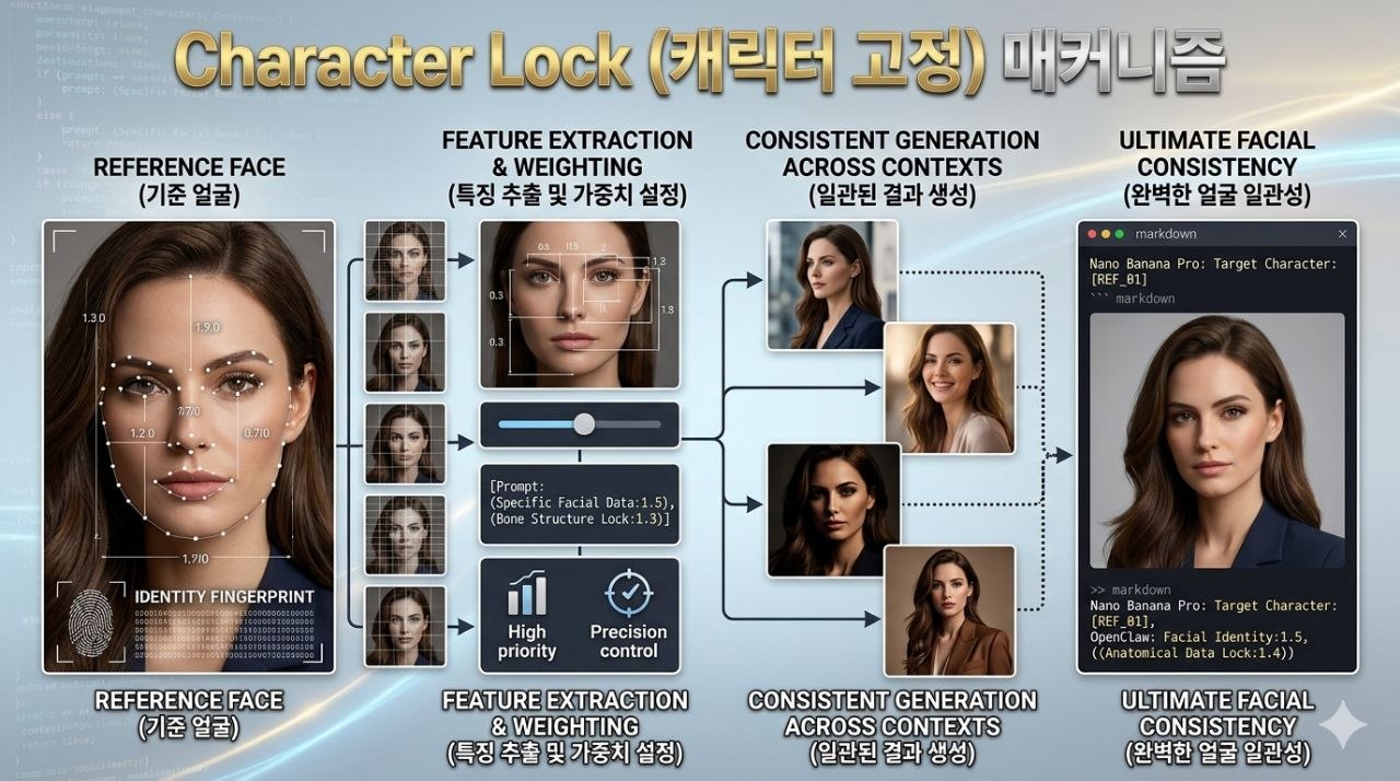 Character Lock 캐릭터 고정 메커니즘 인포그래픽