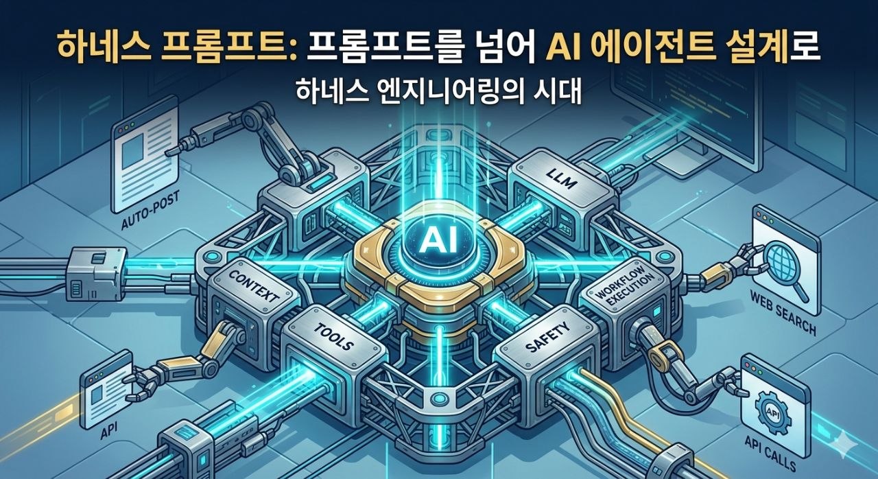 하네스 프롬프트와 AI 에이전트 설계 개념도