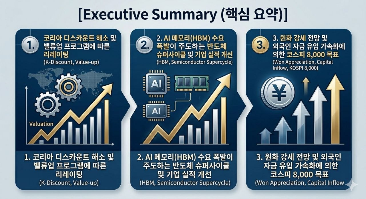 코스피 8000 핵심 요약 인포그래픽