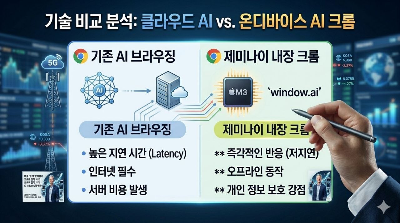 클라우드 AI와 온디바이스 AI 크롬 기술 비교 분석 이미지