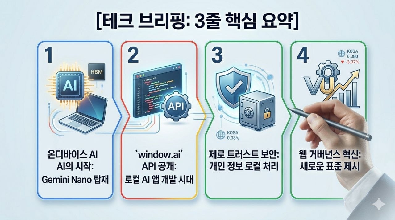 제미나이 크롬 테크 브리핑 3줄 핵심 요약 이미지