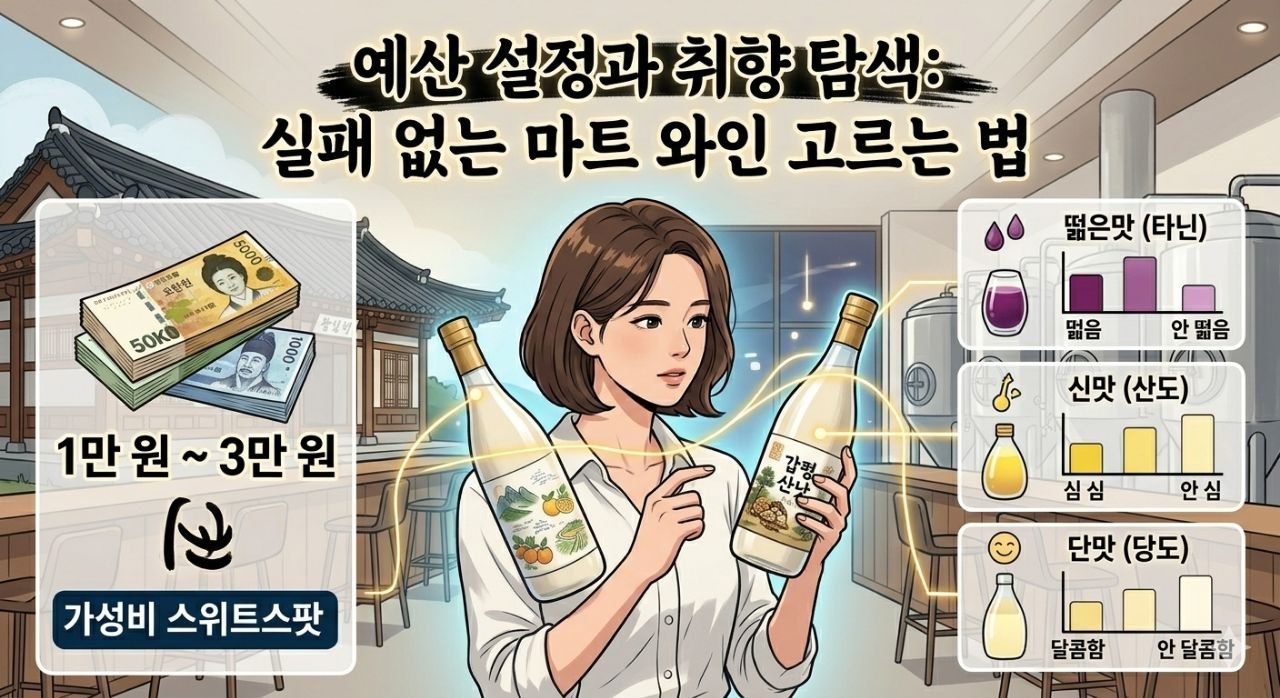1만원에서 3만원 사이 가성비 와인 예산 설정 이미지