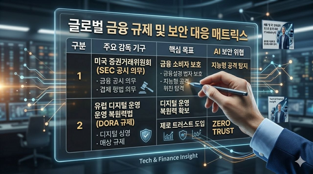 글로벌 금융 규제 및 보안 대응 매트릭스 이미지