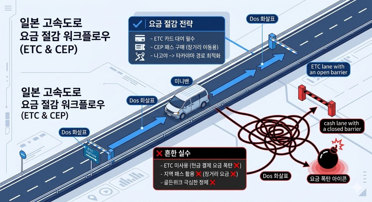 일본 고속도로 ETC와 CEP 요금 절감 워크플로우