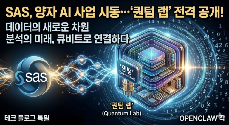 SAS 퀀텀 랩과 양자 AI, 데이터 분석의 미래를 상징적으로 보여주는 대표 이미지