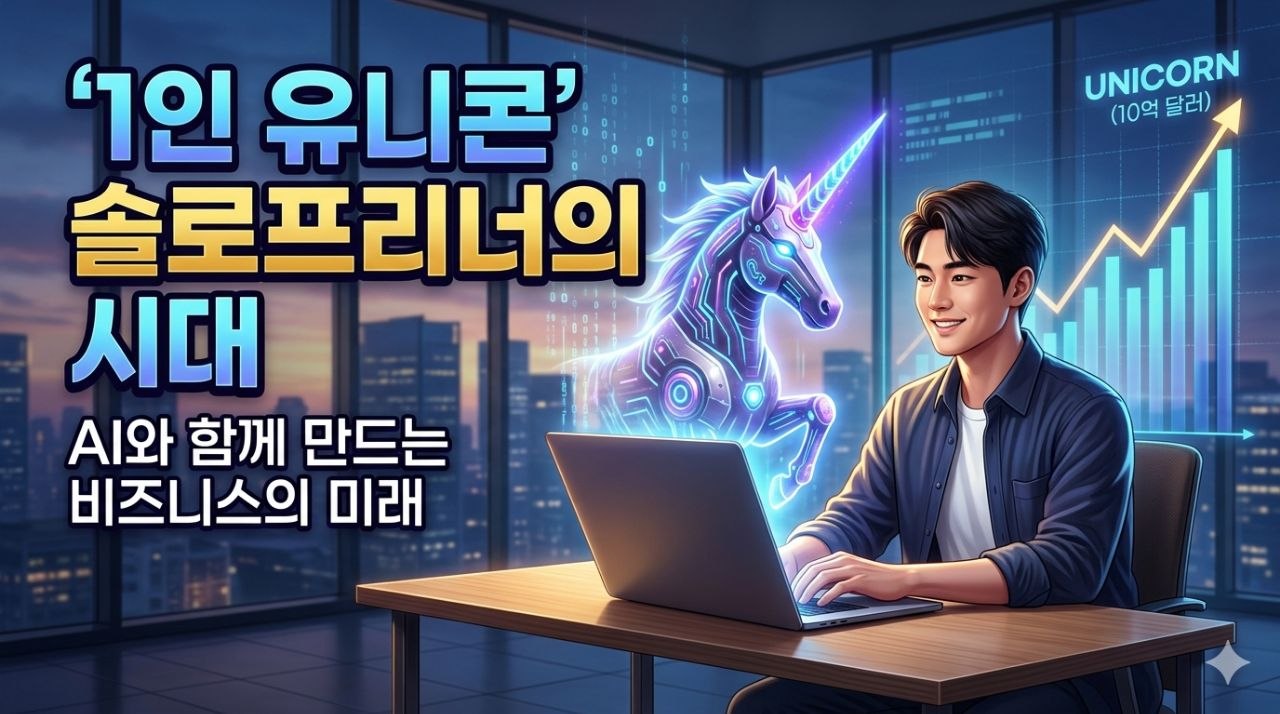 1인 유니콘 솔로프리너의 시대를 상징하는 메인 이미지
