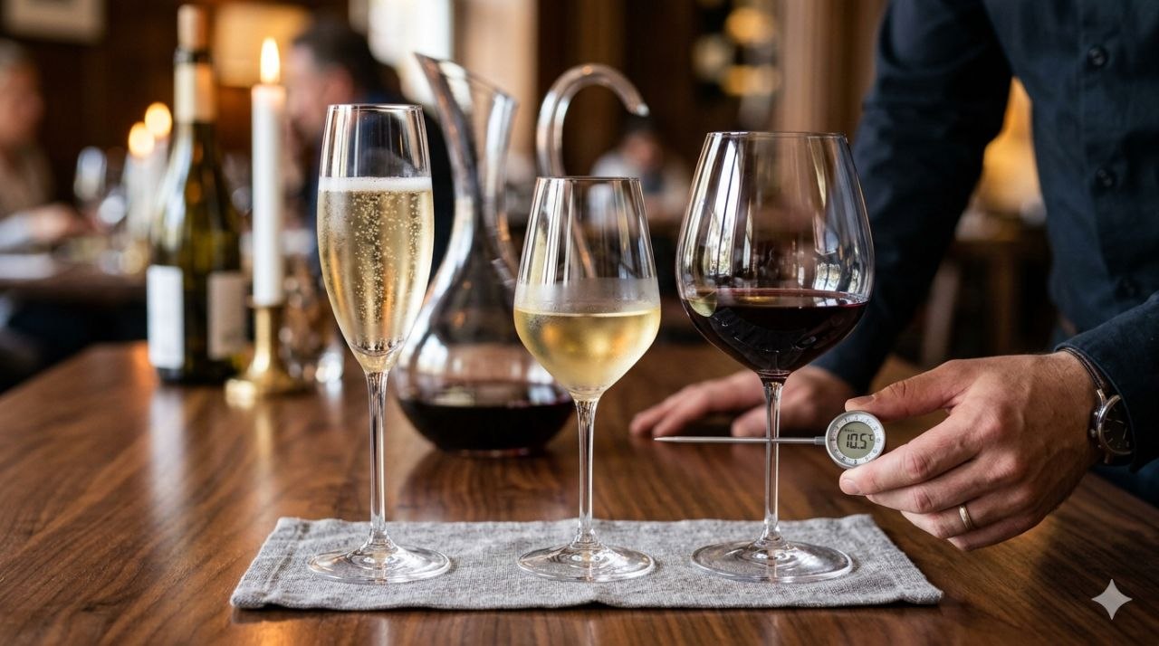 스파클링 화이트 레드 와인의 적정 온도와 글라스 선택 예시