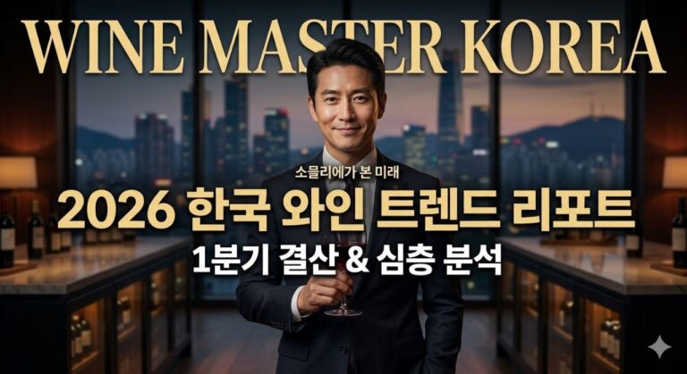 2026년 한국 와인 트렌드 리포트와 1분기 결산을 상징하는 대표 이미지