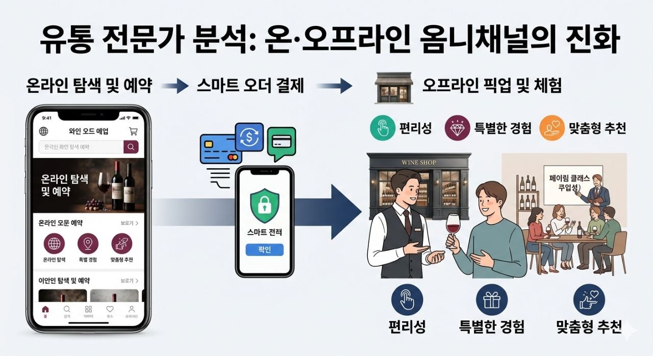 온라인 탐색 스마트 오더 결제 오프라인 픽업과 체험으로 이어지는 와인 옴니채널 구조 이미지