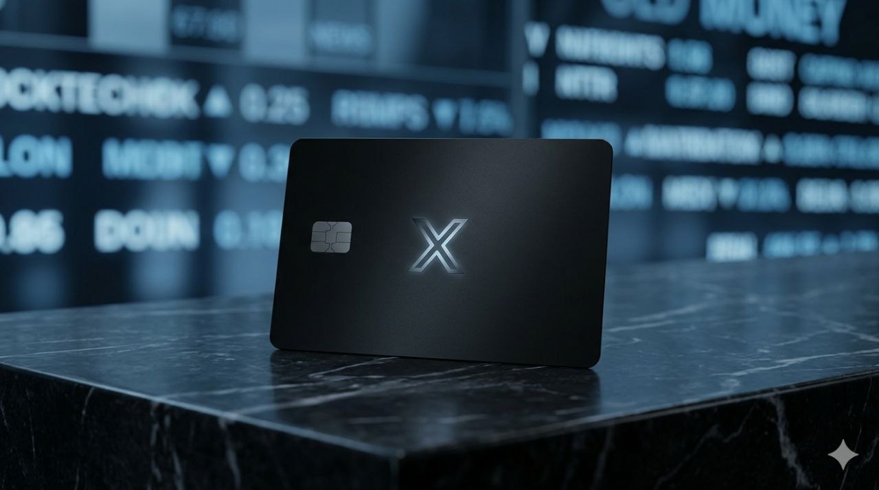 X Money 비자 카드의 미래형 결제 이미지를 보여주는 비주얼 컷