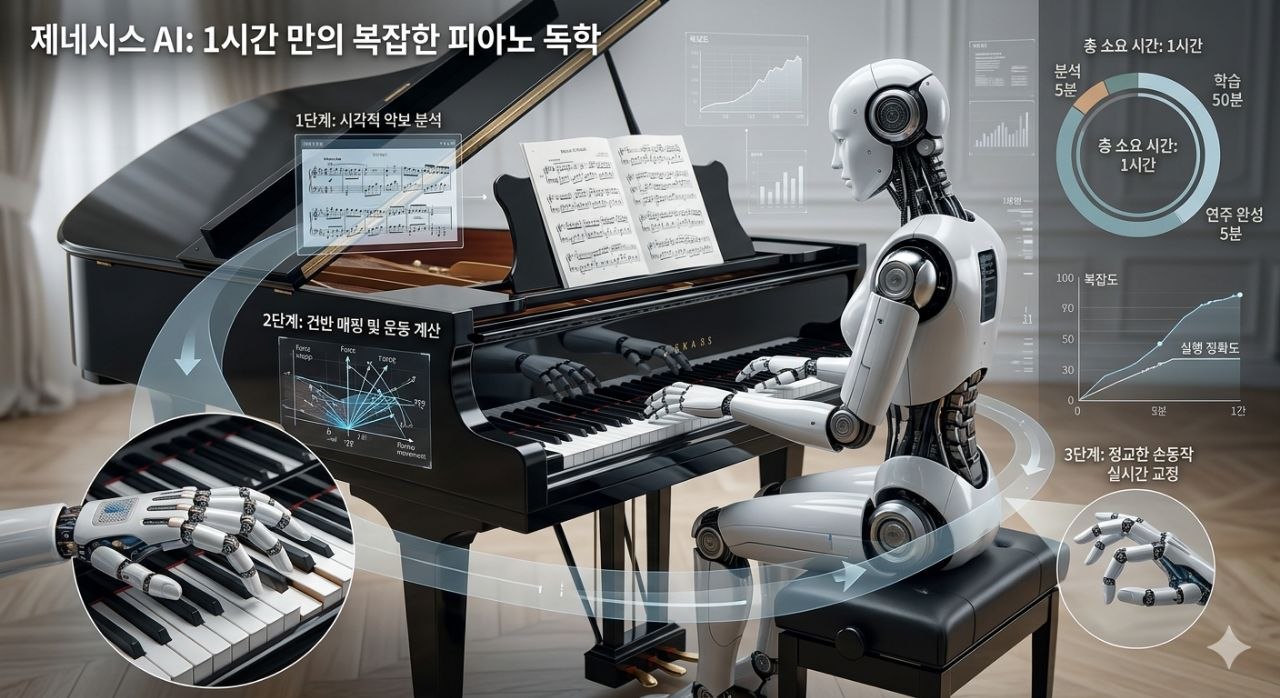 제네시스 AI 피아노 연주 로봇 개념도