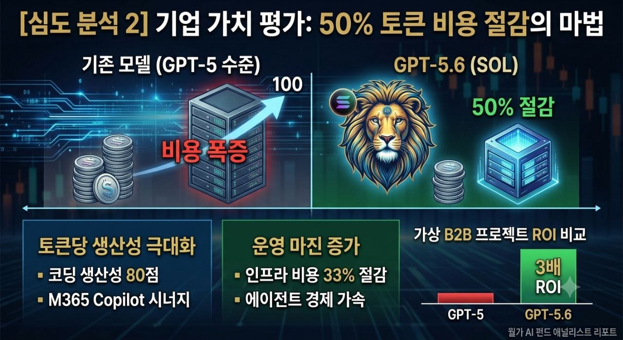 GPT-5.6 토큰 비용 절감과 ROI 인포그래픽