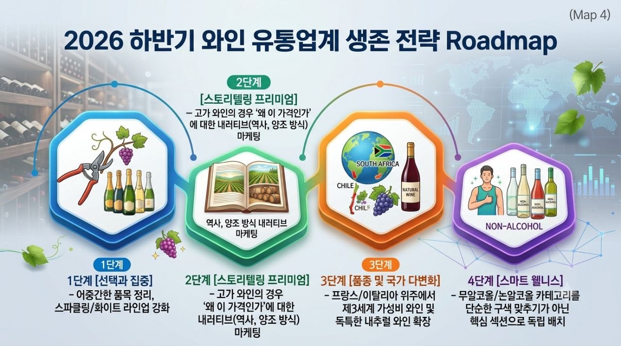 2026년 하반기 와인 유통업계 생존 전략 로드맵 인포그래픽